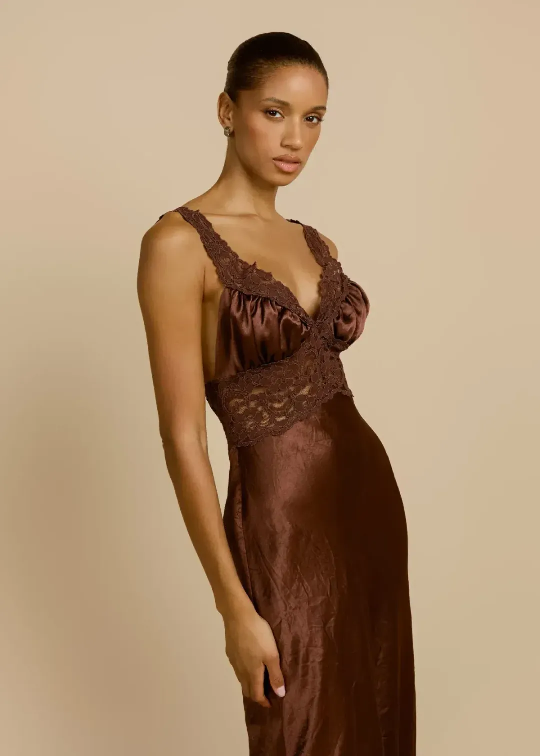 π€ Arcina Ori Eveline Dress β Cacao Brown Satin Gown β Size AU 10 (M) π€ for rent on The Volte - main image