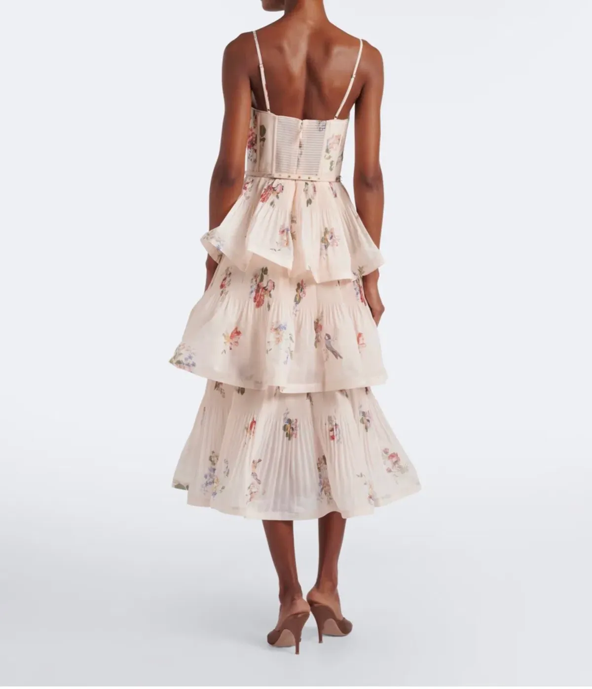 Zimmermann Floral pleated tiered bustier dress size 8 - Image 4