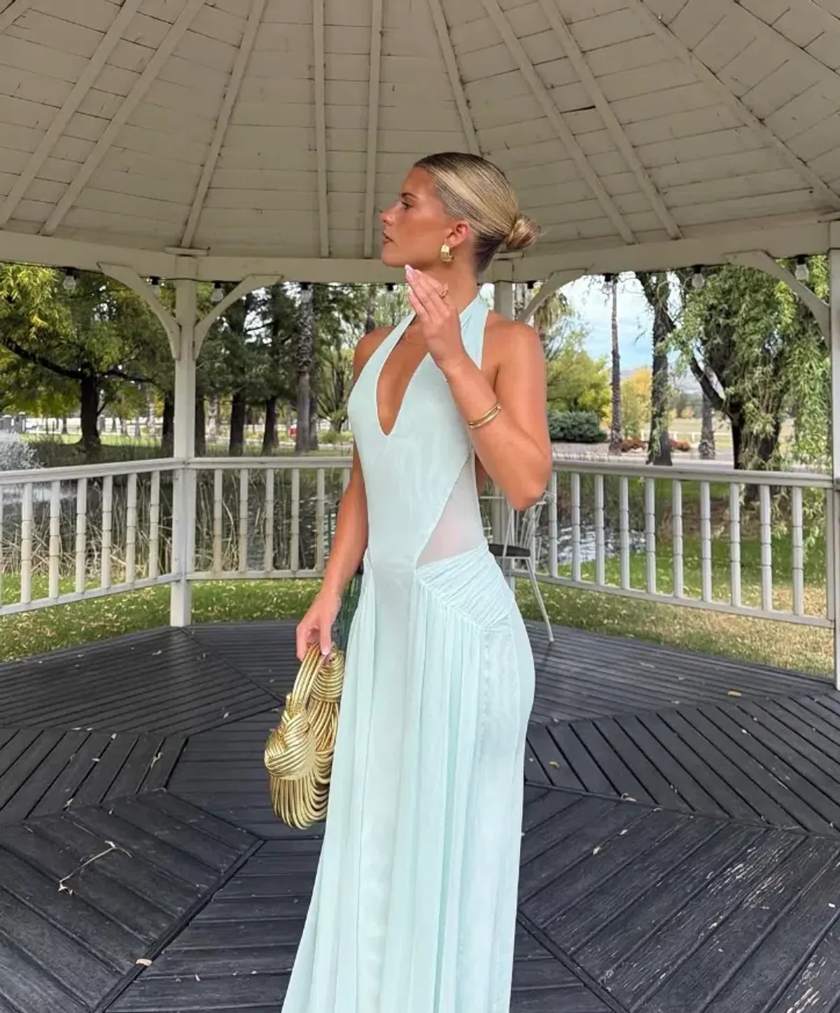 Bec and Bridge Juniper Halter Maxi Dress in Blue Spearmint - Image 1