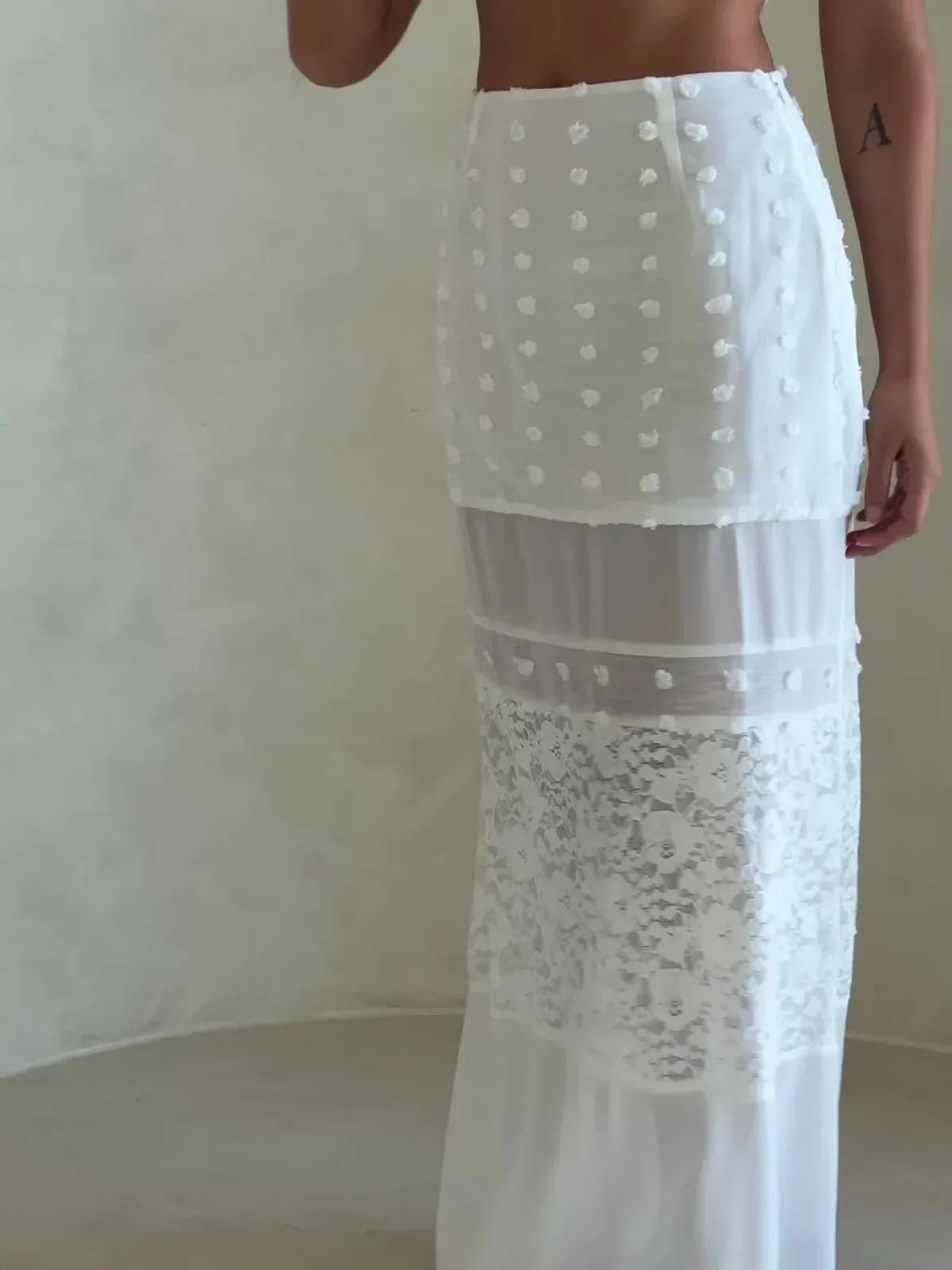 SABO Skirt Tres Set maxi white size XXS - Image 3