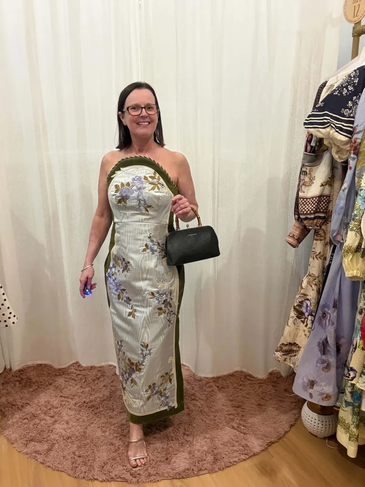 ALEMAIS ODESSA EMBROIDERED MIDI GOWN SIZE 14 for rent on The Volte - main image