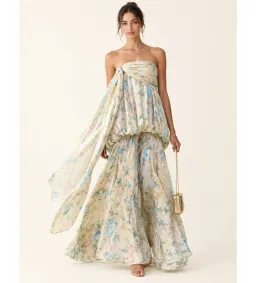 Zimmermann Clash Billow Maxi Dress in Washed Floral Size 0/AU8 for rent on The Volte - image 1