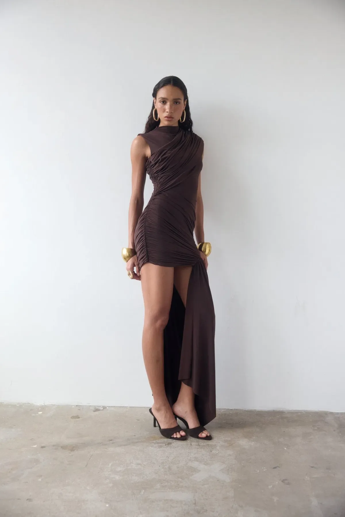 De La Vali - Ravenna Mini Dress, Chocolate 8 - Image 5