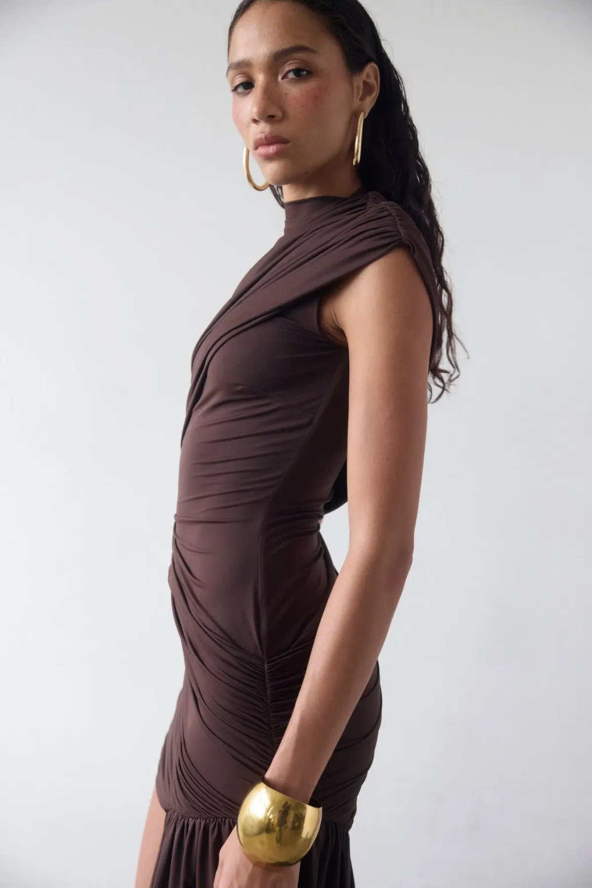 De La Vali - Ravenna Mini Dress, Chocolate 8 - Image 7
