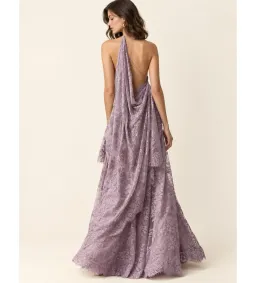 Zimmermann Clash Lace Draped Maxi Dress in Lilac Size 0/AU8 for rent on The Volte - image 2