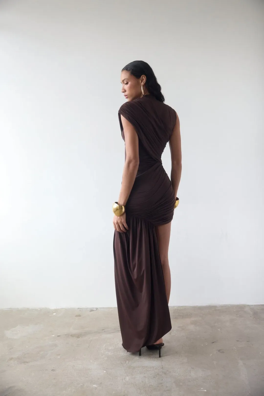De La Vali - Ravenna Mini Dress, Chocolate 12 for rent on The Volte - main image