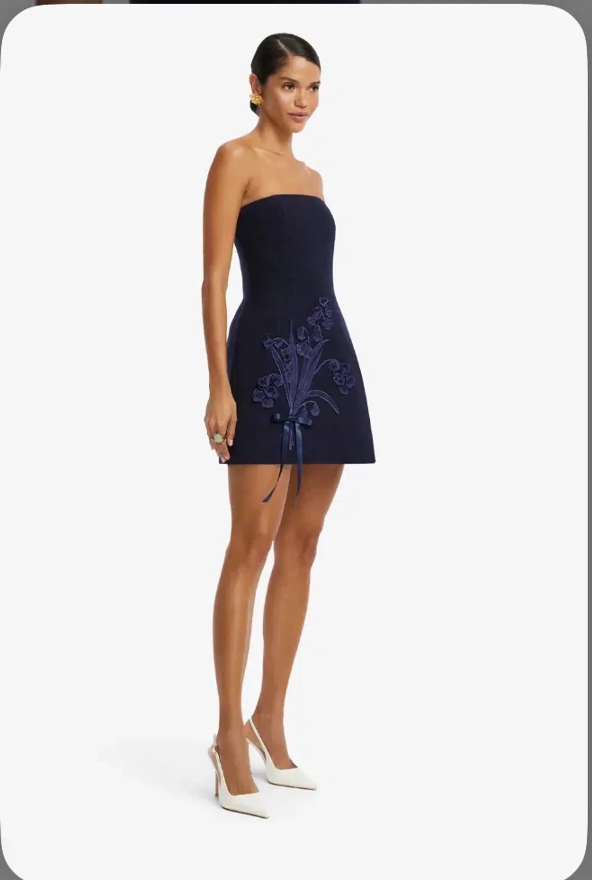 Leo Lin Roselle Appliqué Tweed Bustier Mini Dress 10 for rent on The Volte - main image