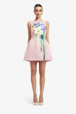 Leo Lin Ali Embroidered Boat Neck Mini Dress 10 for rent on The Volte - image 1