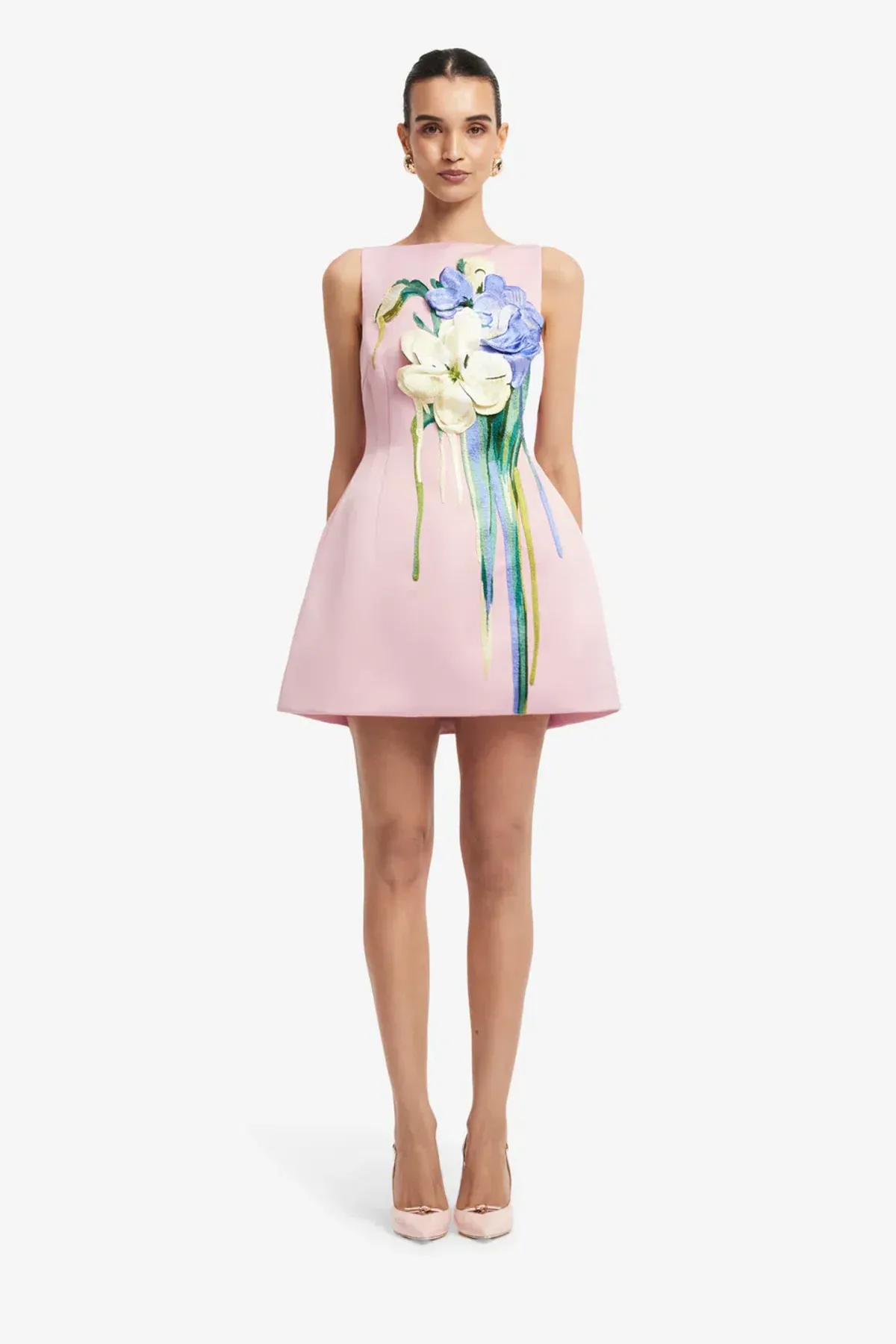 Leo Lin Ali Embroidered Boat Neck Mini Dress 12 - Image 1