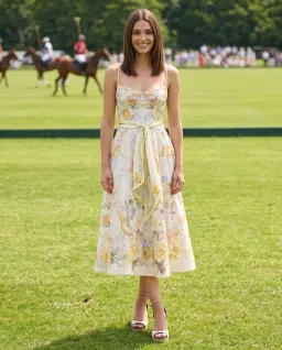 Zimmermann Clash Tuck Midi Dress in Citrus Blooms Floral Size 2 / AU 12 for rent on The Volte - image 1
