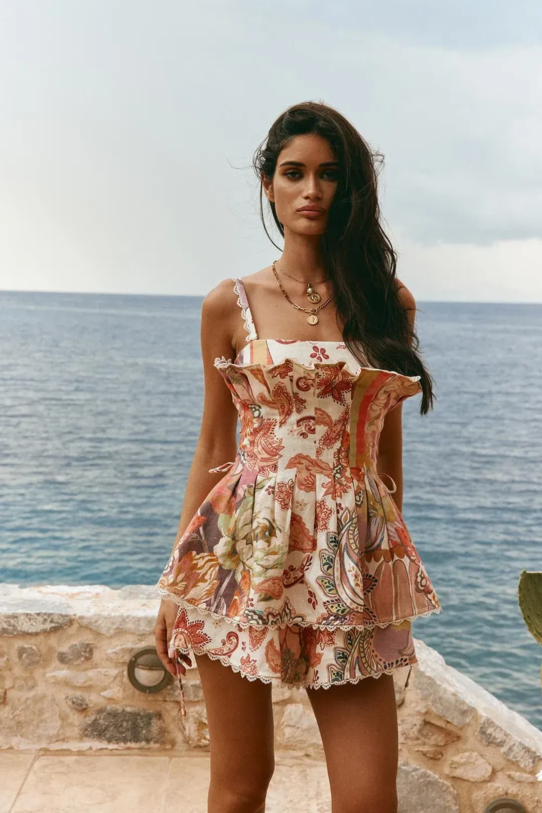 Zaco Parmelia Playsuit Pink Barocca for rent on The Volte - main image