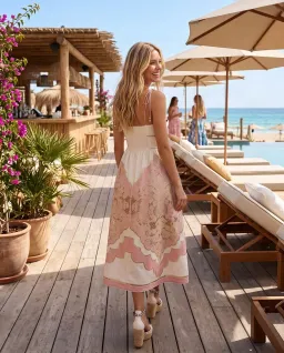 Zimmermann Fairlight Applique Midi Dress in Pink Cream Size 2 / AU 12 for rent on The Volte - image 2