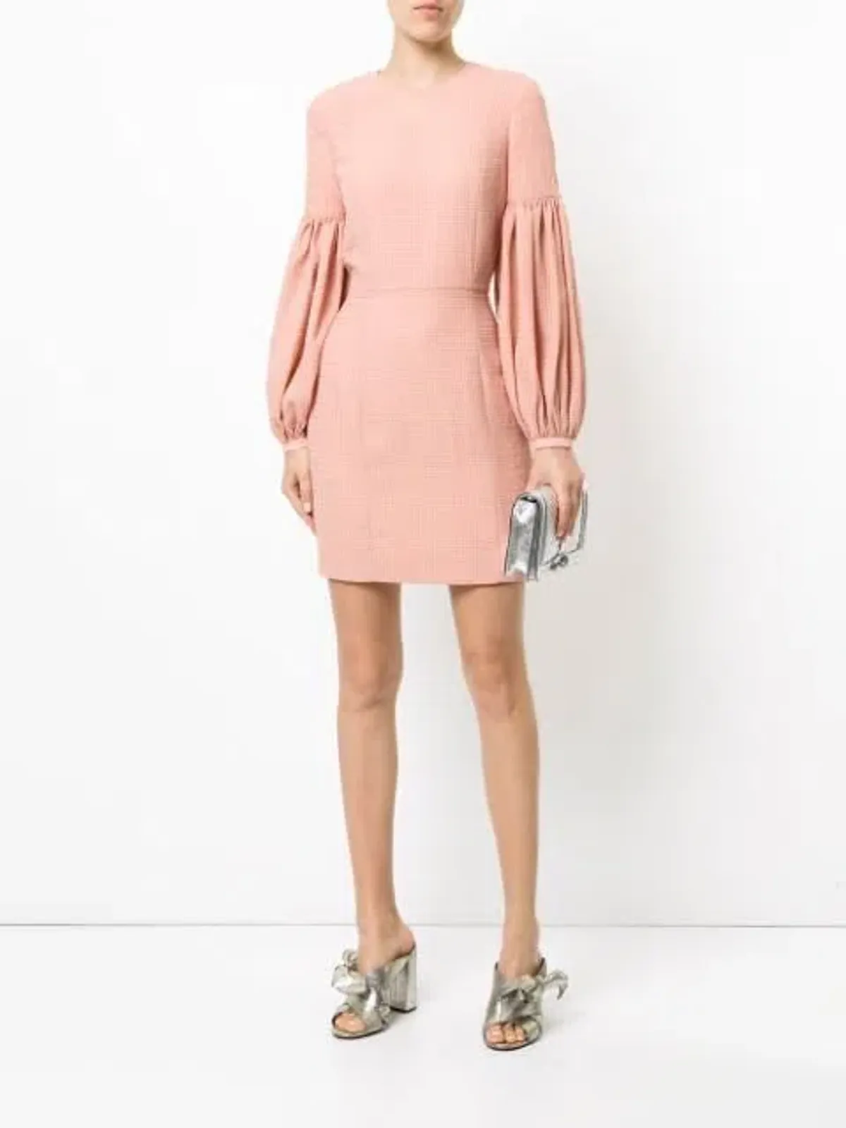 Rebecca Vallance Ambrosia Gather Sleeve Mini Pink Dress size 6 - Image 1