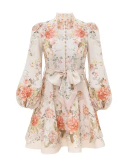 Zimmermann Clash Button Mini Dress in Coral Blooms Size 2 / AU 12 for rent on The Volte - image 3
