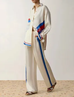 Zimmermann Clash Sail Boat Printed Shirt and Silk Pants for rent on The Volte - image 1