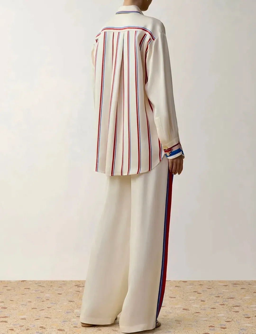 Zimmermann Clash Sail Boat Printed Shirt and Silk Pants for rent on The Volte - main image