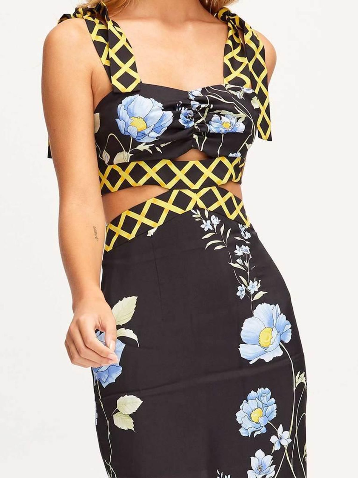 Alice McCall - Flower Girl Midi Strap Dress Black Floral 6 - Image 4