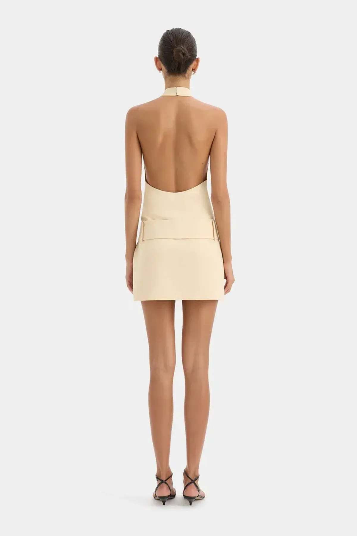SIR The Label Sabina Belted Mini Dress in Butter - Image 3