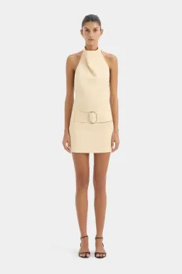 SIR The Label Sabina Belted Mini Dress in Butter for rent on The Volte - image 2