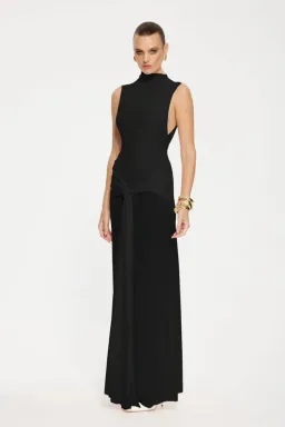 Roza Maxi Dress Black Mesh by Effie Kats for rent on The Volte - image 1