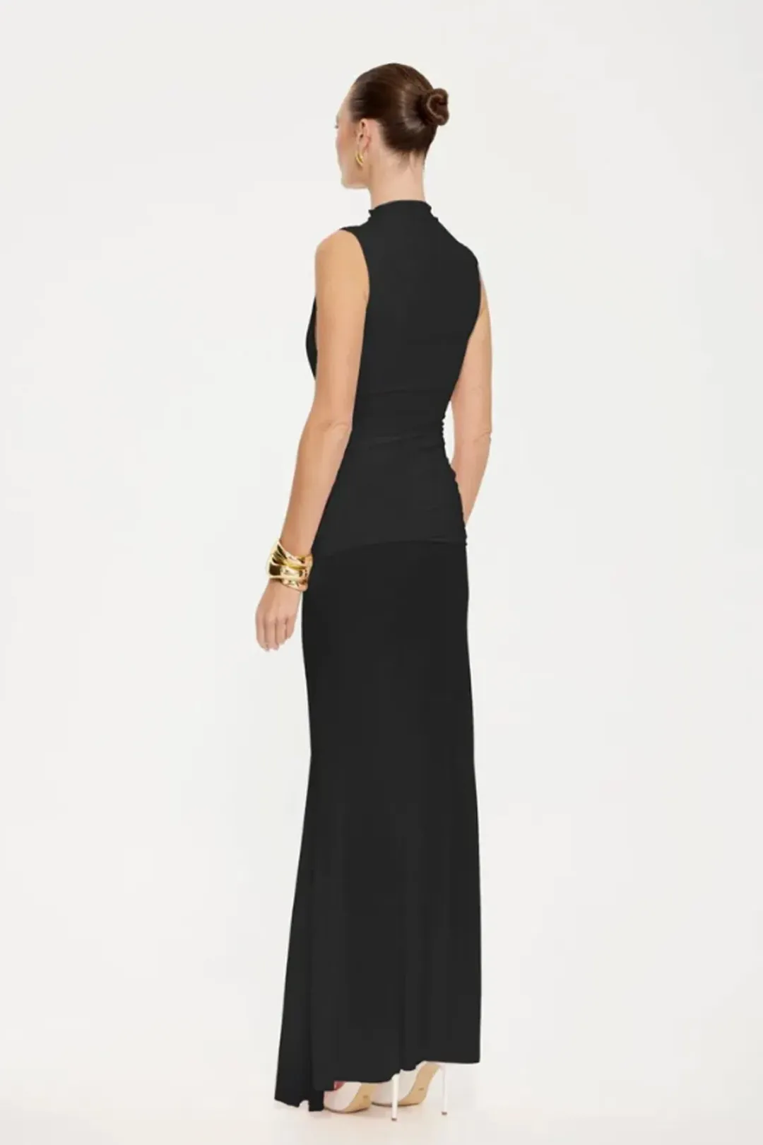 Roza Maxi Dress Black Mesh by Effie Kats for rent on The Volte - main image