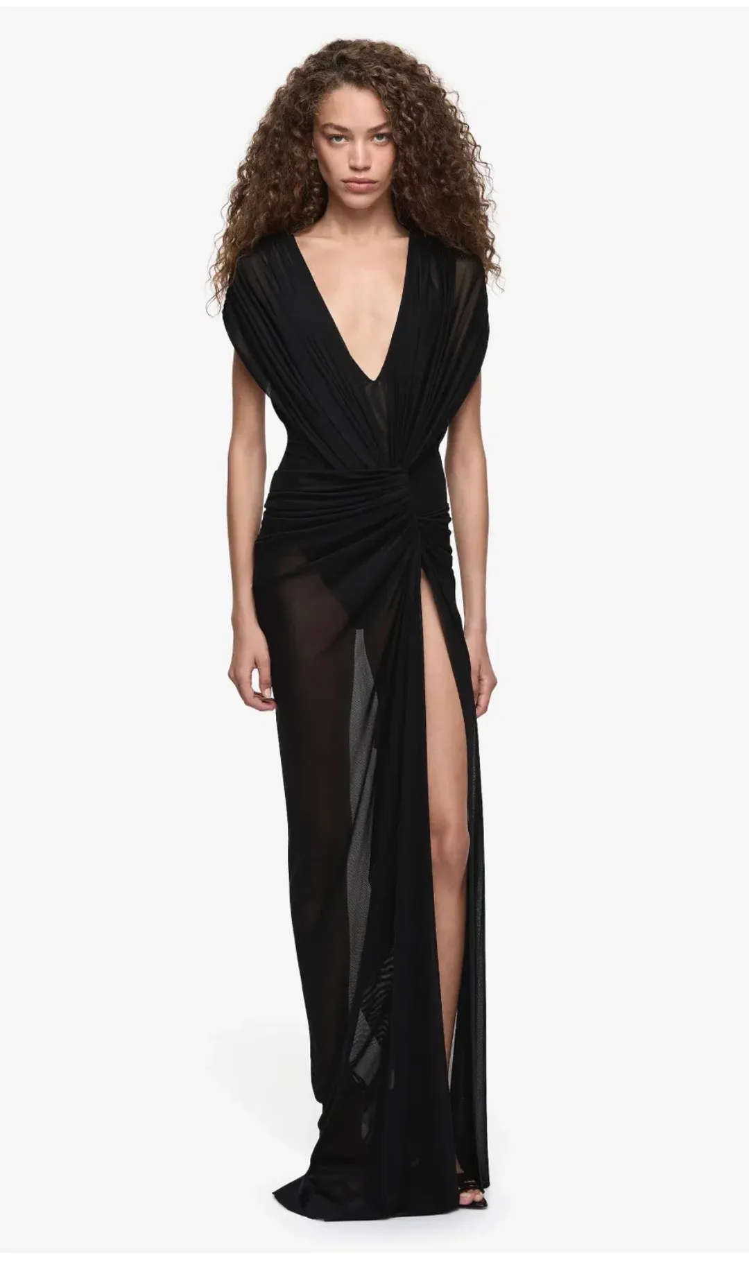 Bec and Bridge Leia Drape Maxi Dress in Black size 8 for rent on The Volte - main image