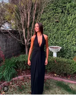 Bec & Bridge Tillie Drape Dress Black Size 8 for rent on The Volte - image 3