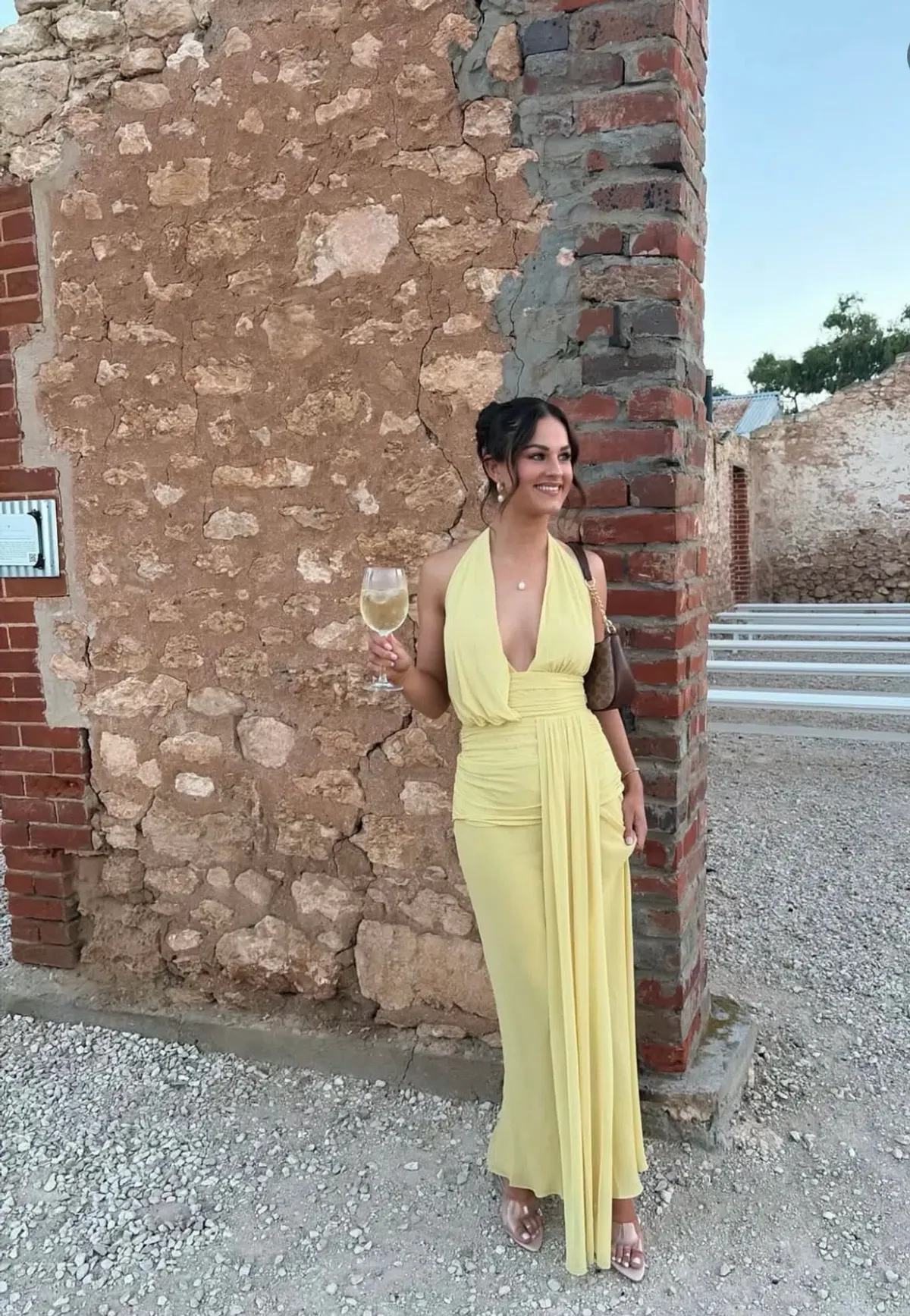 Bec & Bridge Cassis drape maxi dress citron size 6 - Image 2