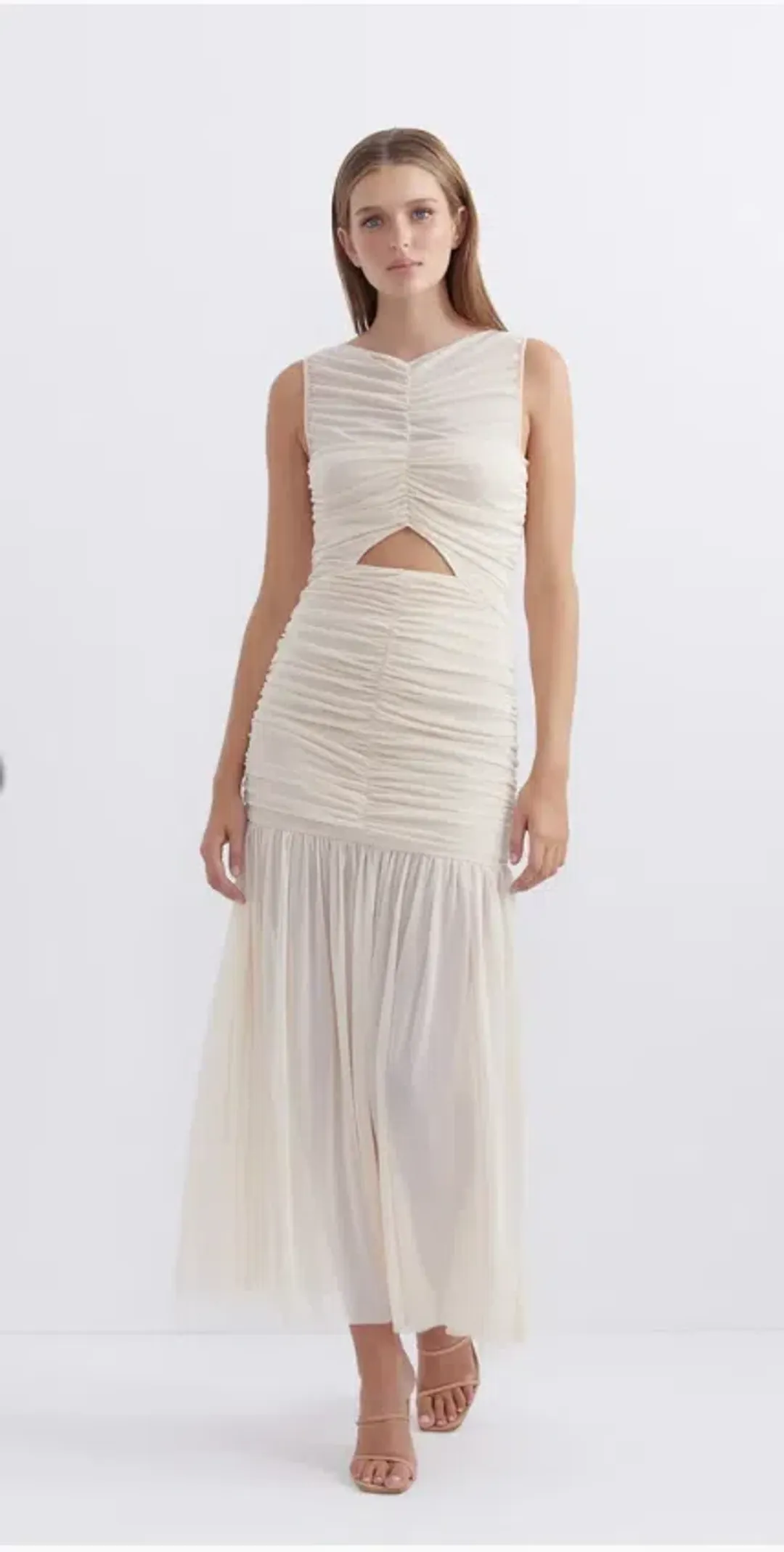 Pasduchas LUNAR HOURGLASS Midi Size 8 Beige for rent on The Volte - main image