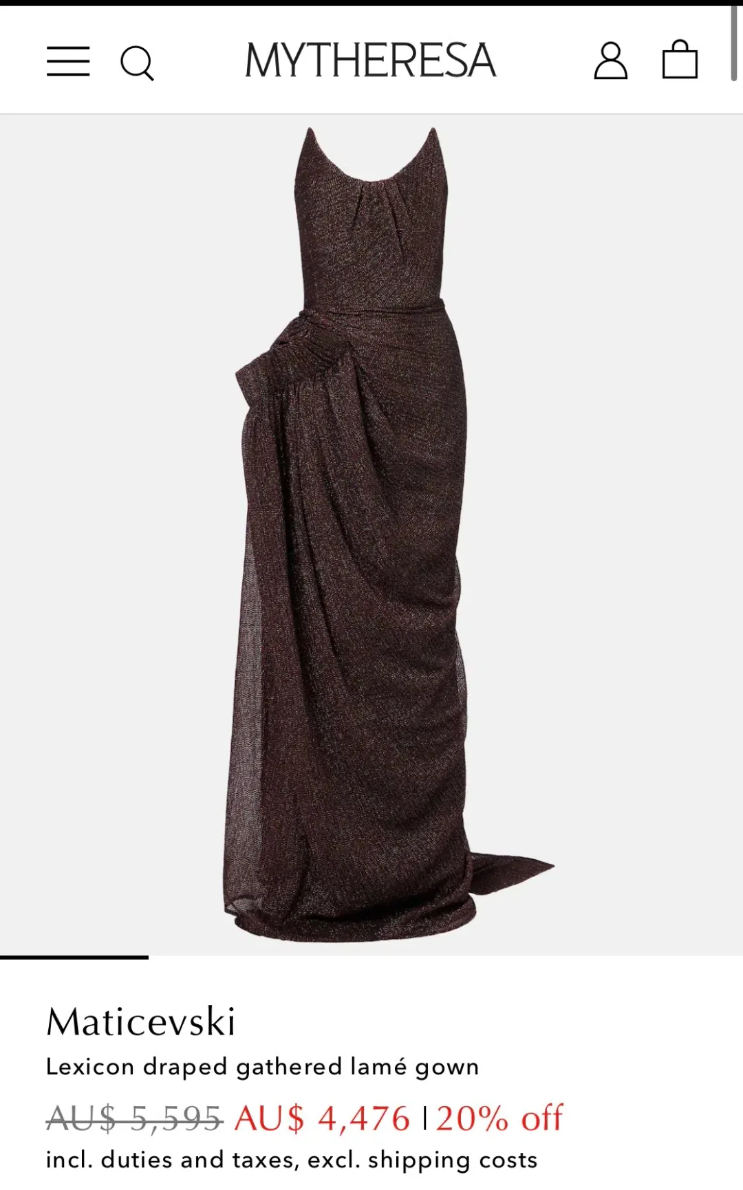 Maticevski lexicon gown for rent on The Volte - main image
