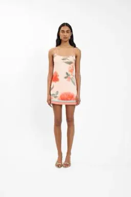 With Harper Lu Peach Floral Mini for rent on The Volte - image 1