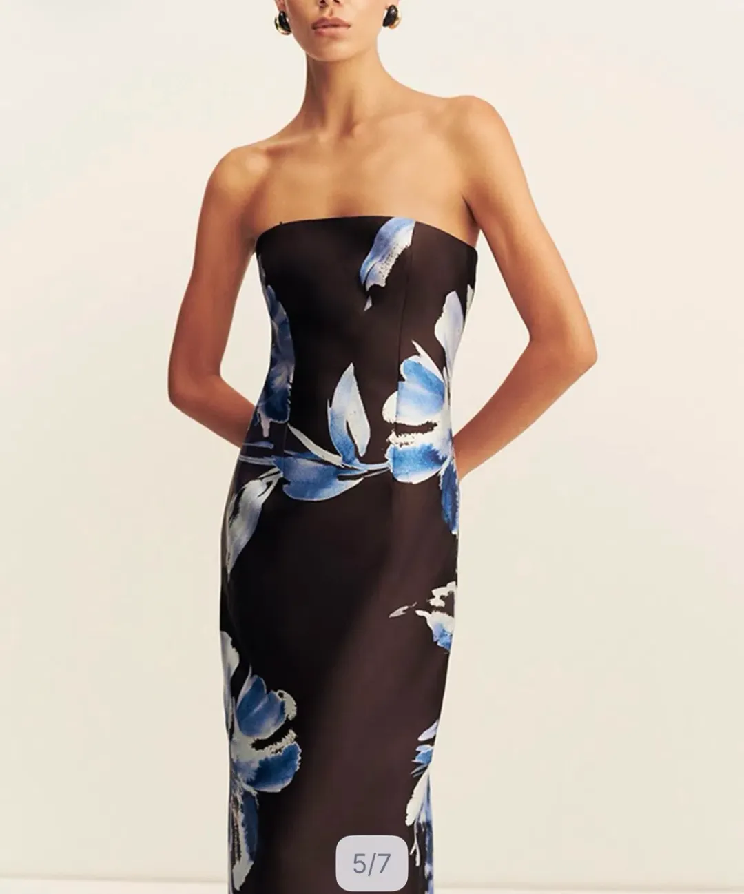 Shona joy Elsa panelled strapless maxi dress for rent on The Volte - main image