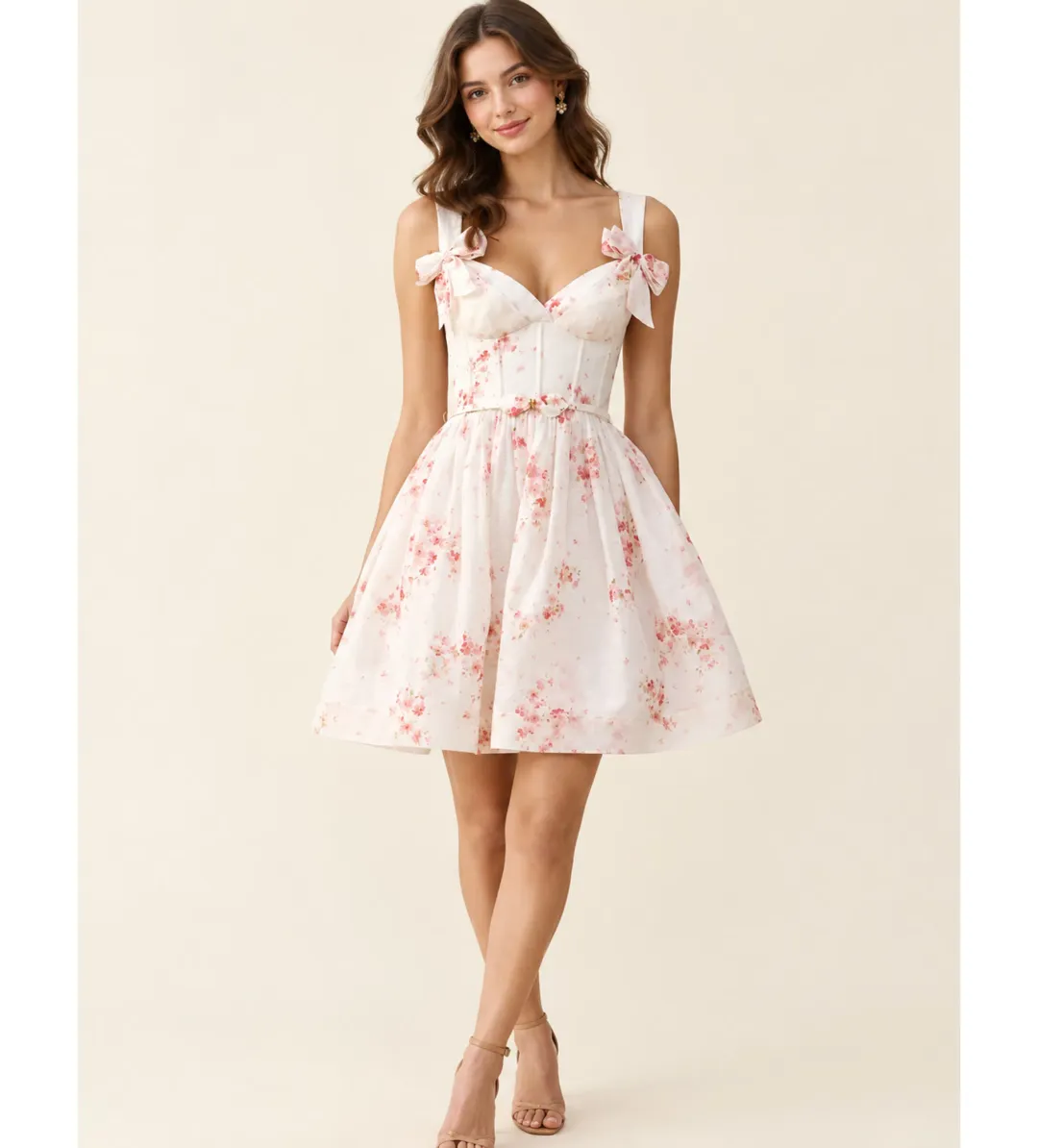 Zimmermann Clash Print Bow Mini Dress in Cherry Ditsy Floral Size 1/AU10 for rent on The Volte - main image