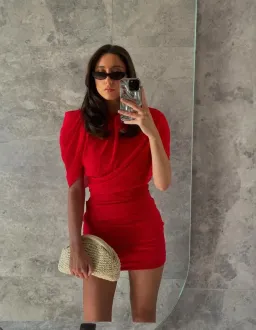 YOJANI CARMEN MINI DRESS RED S for rent on The Volte - image 1