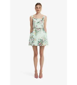 Leo Lin Lyra Mini Dress in Posy Print in Mint Size AU10 for rent on The Volte - image 1