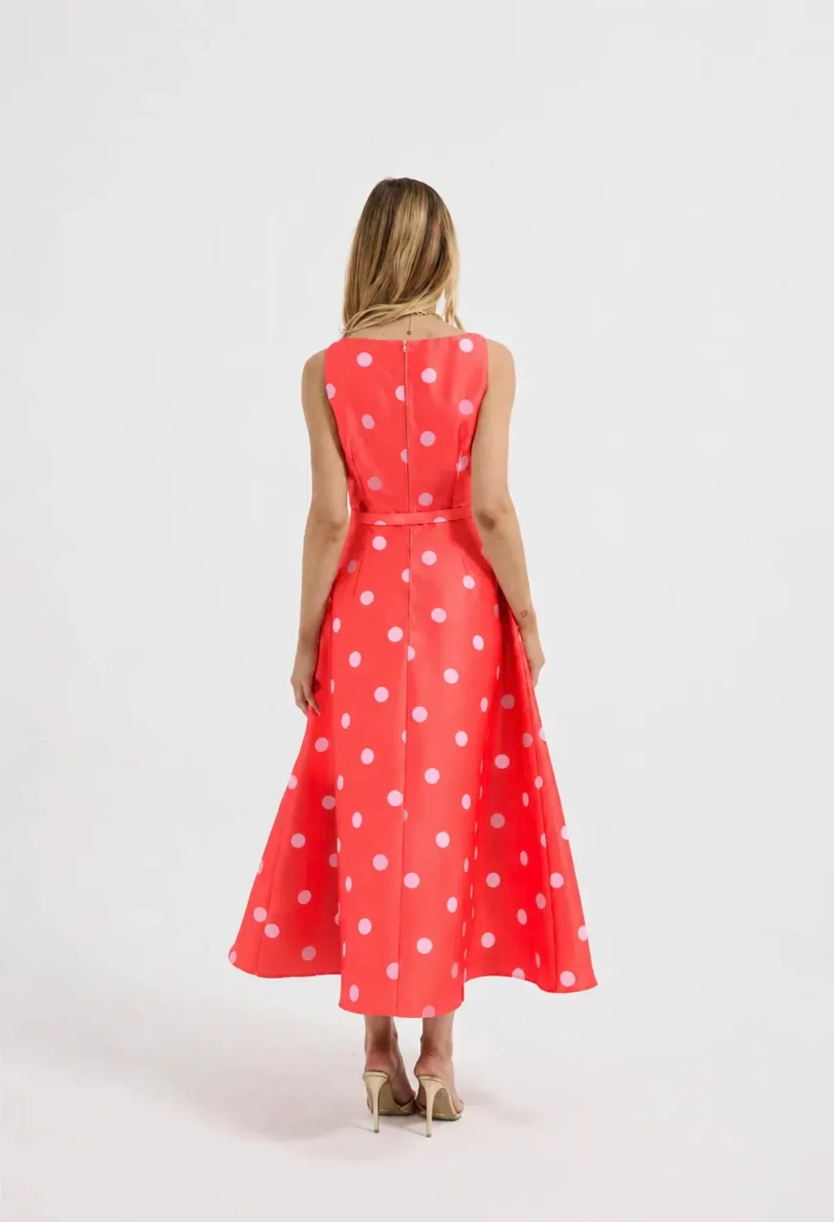 Pasduchas Dottie Flared Midi Red Size 8 - Image 2