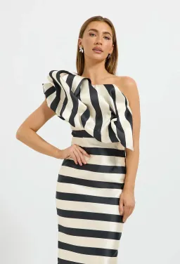 Pasduchas Valerie Shoulder Midi Black and Cream Size 8 for rent on The Volte - image 3