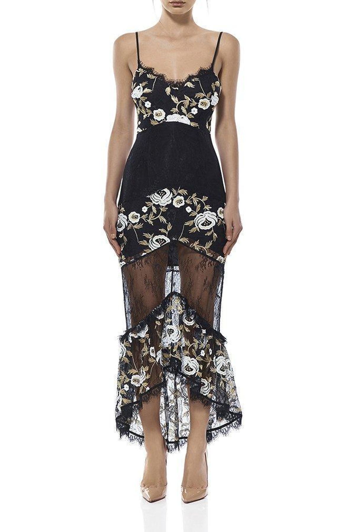 Misha Jacquie Lace Dress Black Size 6 - Image 1