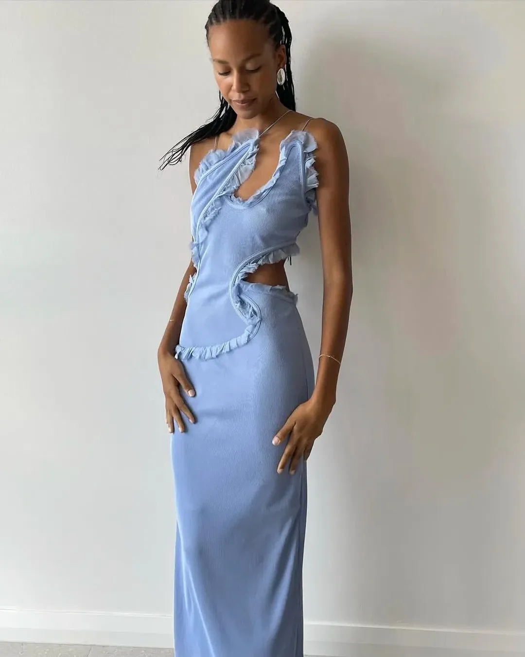 Christopher Esber Carina Interlinked Dress Blue Size 8 for rent on The Volte - main image