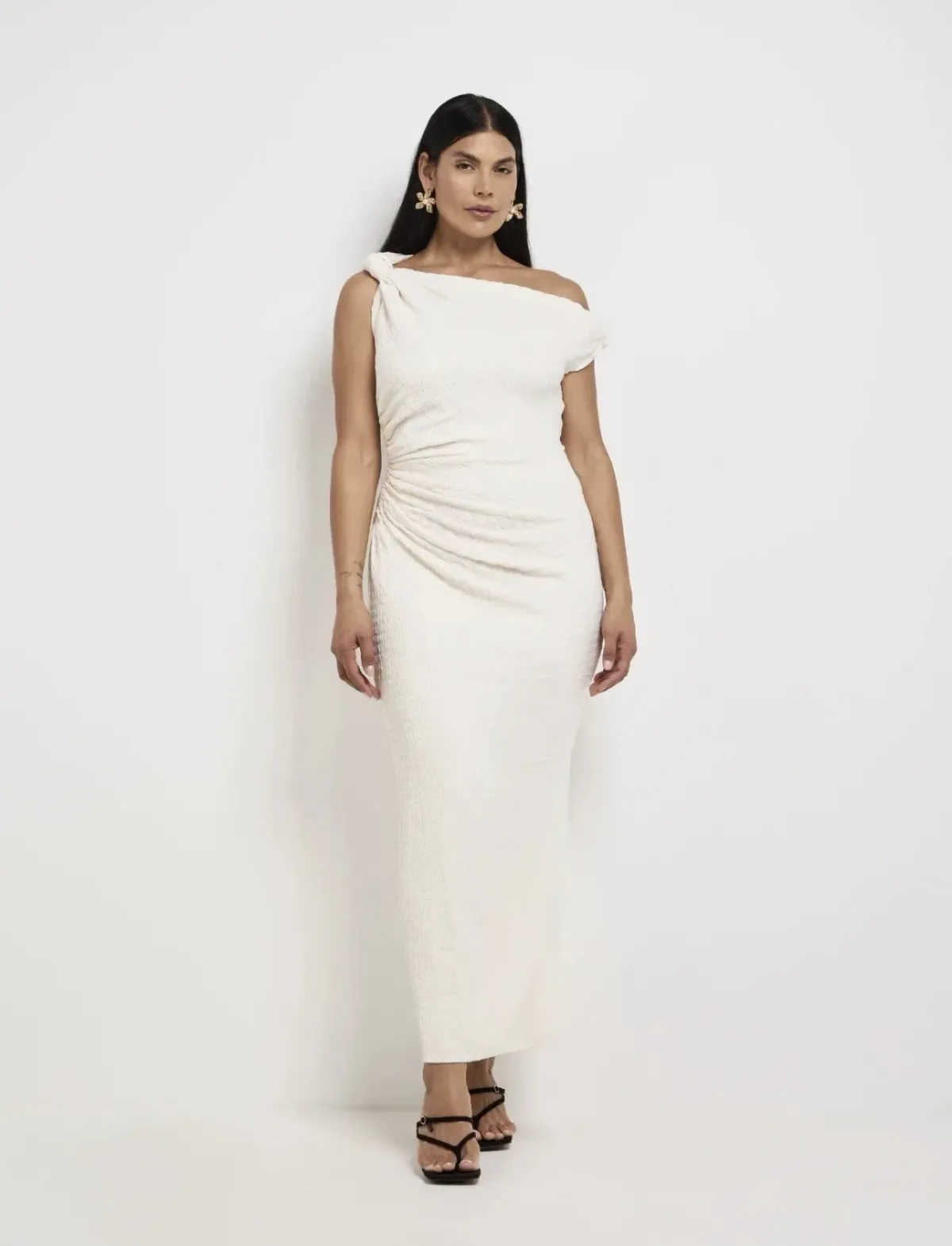Sheike Willow Midi Dress Ivory White Sz14 - Image 7