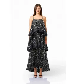 Elliatt Auielle Tiered Maxi Dress in Black Size L/AU12 for rent on The Volte - image 1