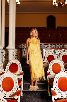 Aston Studio Madeleine Skirt in Harvest Gold size 6 (skirt only) for rent on The Volte - image 2
