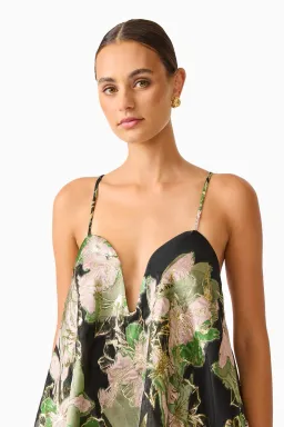 Elliatt Florayne Tiered Maxi Dress Black Green Floral Size M / AU 10 for rent on The Volte - image 5
