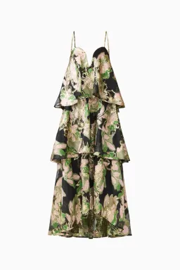 Elliatt Florayne Tiered Maxi Dress Black Green Floral Size L / AU 12 for rent on The Volte - image 6
