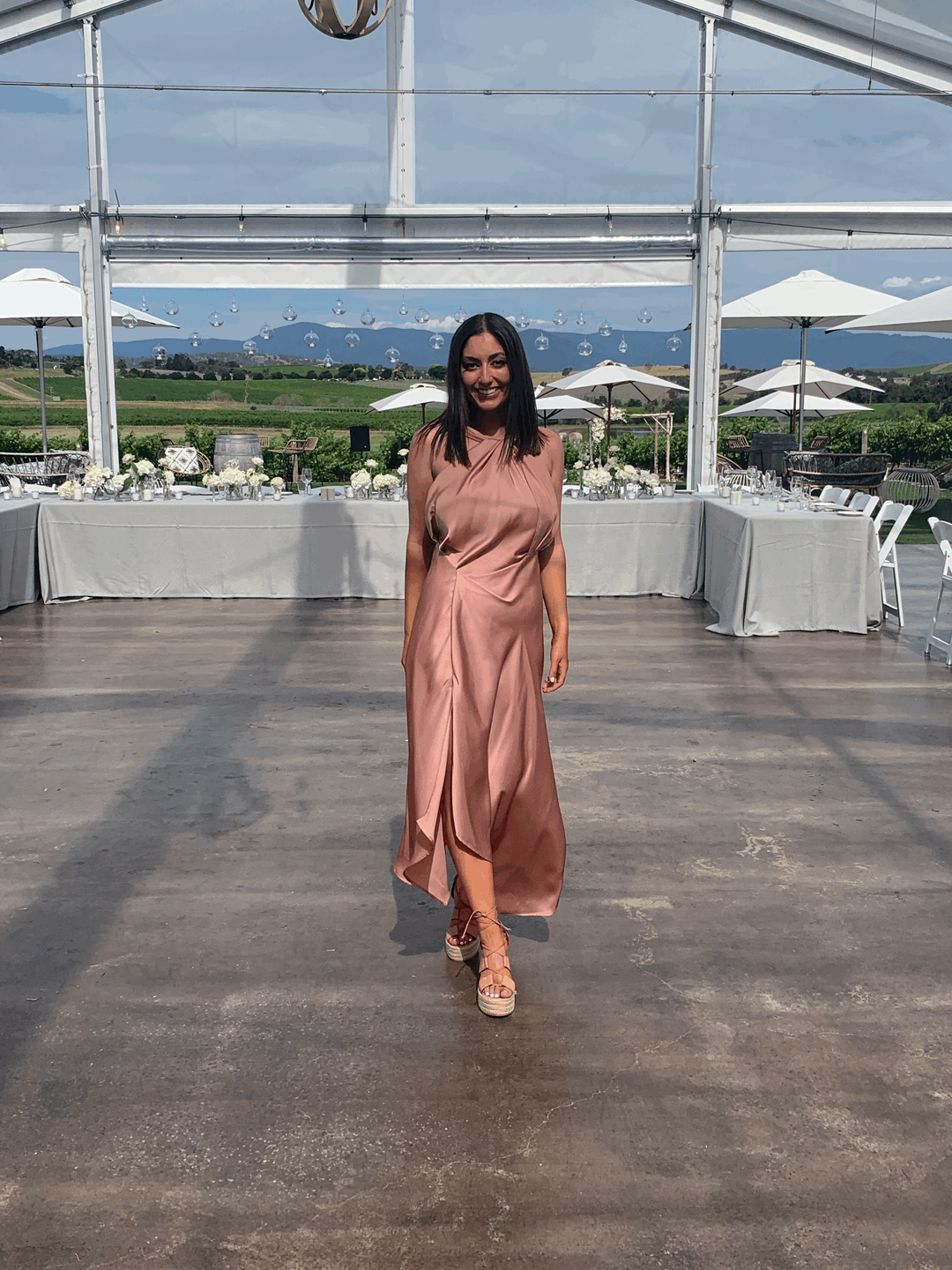 One Fell Swoop- Audrey dress in dusty rose for rent on The Volte - main image