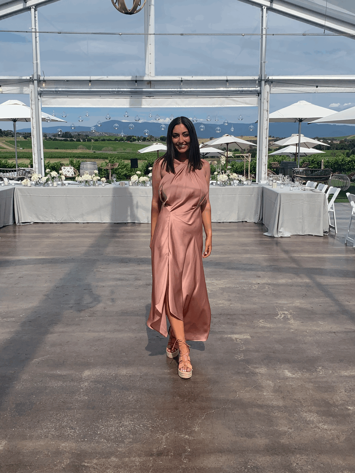 One Fell Swoop- Audrey dress in dusty rose for rent on The Volte - main image