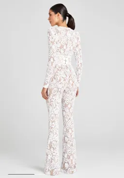 Nadine Merabi - Bella White Jumpsuit size 6 for rent on The Volte - image 2