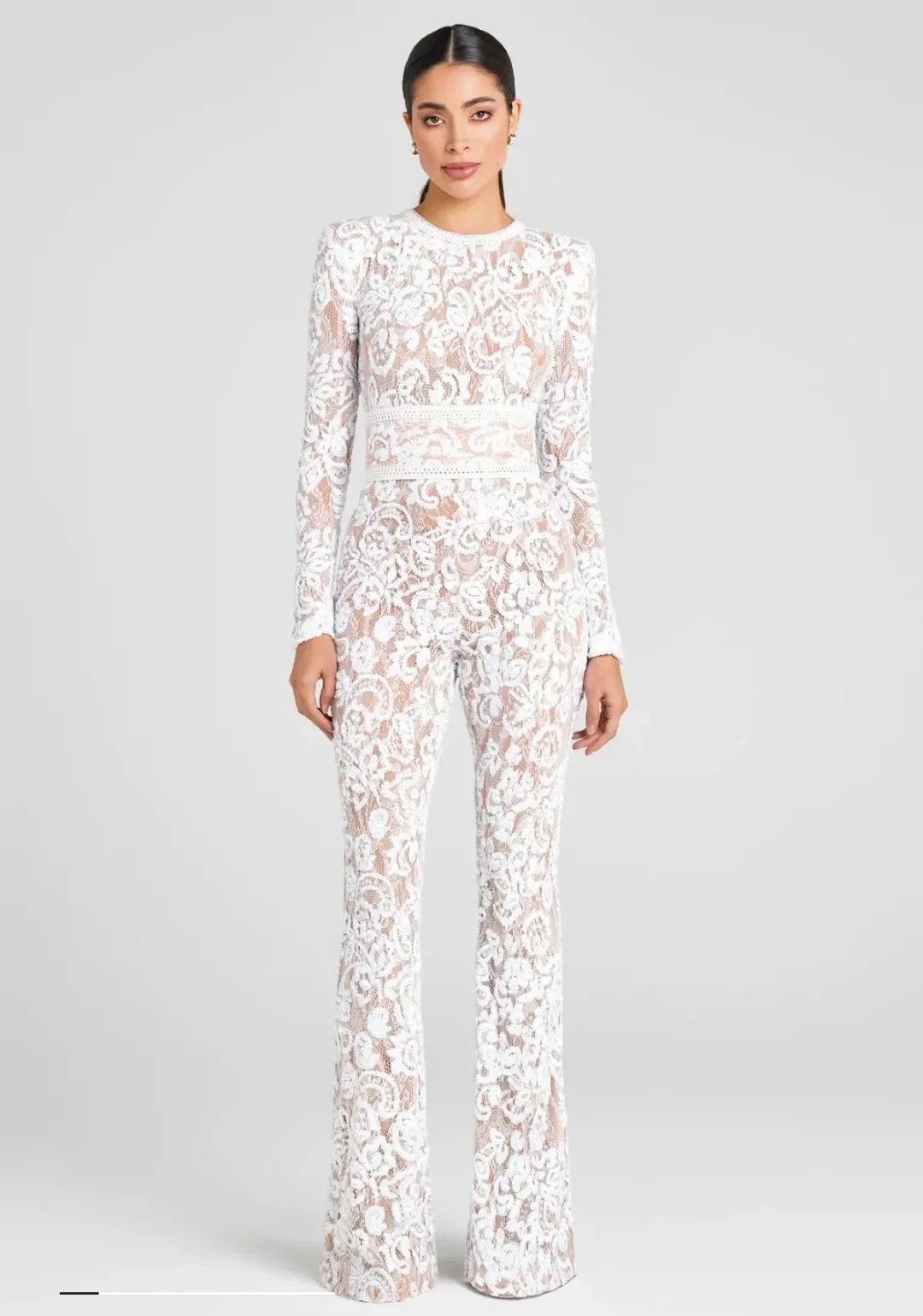 Nadine Merabi - Bella White Jumpsuit size 6 for rent on The Volte - main image