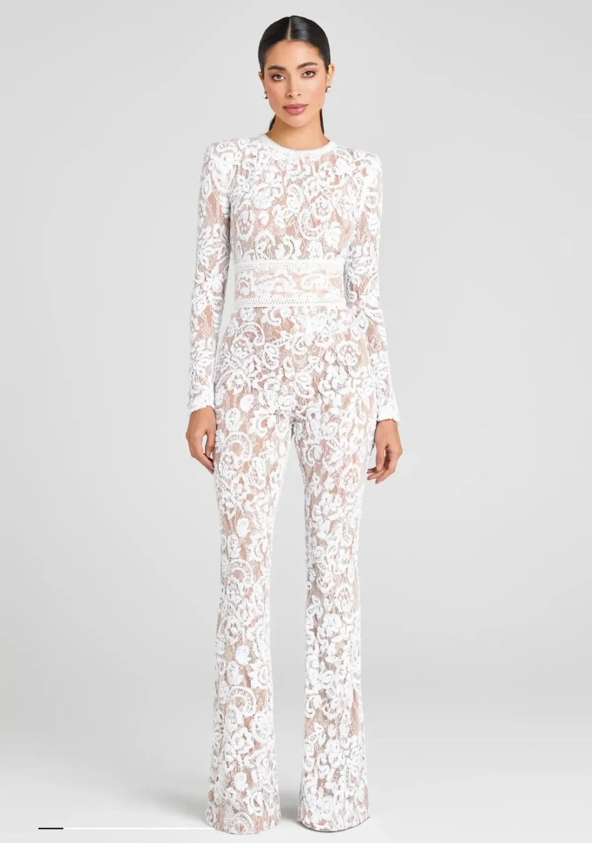 Nadine Merabi - Bella White Jumpsuit size 6 for rent on The Volte - main image