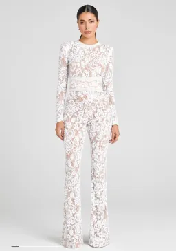 Nadine Merabi - Bella White Jumpsuit size 6 for rent on The Volte - image 1